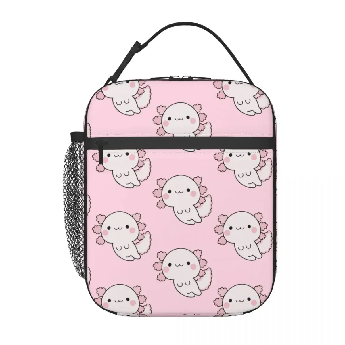 Cute Axolotl Insulated Lunch Bags for Work School Salamander Animal Resuable Cooler Thermal Lunch Box Women Children