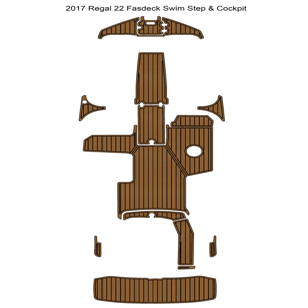 2017 Re-gal 22 Fasdeck Swim Platform Cockpit Pad Boat EVA Teak Deck Floor Mat Seadek MarineMat Gatorstep Style Self Adhesive