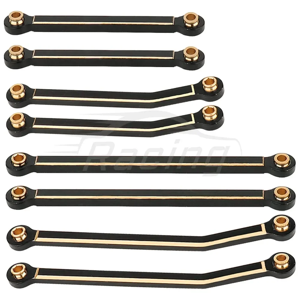 8pcs TRX4-M Brass Black Coating Car Body Linkage Link Links Set for 1/18 RC Crawler TRX4M Metal Upgrade Parts