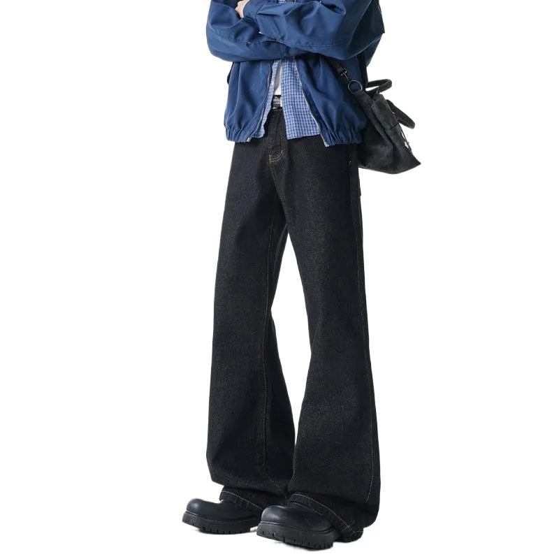 

Мужские модные джинсы - дышащие, удобные, из смесового хлопка, в американском уличном стиле, расклешенные, унисекс, универсальные, для города, практичные.