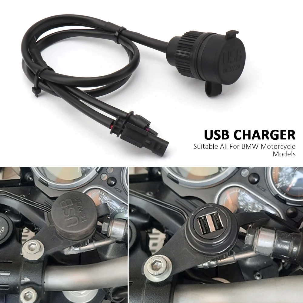 For BMW F750GS F850GS F900R XR R1250GS K1600GT S1000XR Motorcycle Quick Charge Dual USB Charger Plug Socket Adapter Power Adapte