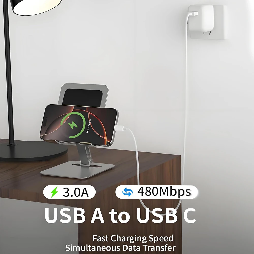 30W for USB A to iPhone 16 Cable Braided USB A to Type C Fast Charger Cord for iPhone 15 Samsung Galaxy S22 Android Accessories image 3