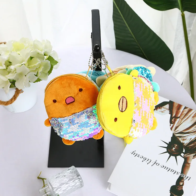 Creative Cute Cat Duck Dog Animals Plush Coin Purse Cartoon Portable Plush Wallet Bag Key Earphone Coin Storage Bag Kids Gift