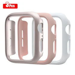 3 pçs capa dura para apple watch 45mm 41mm 38mm 42mm 40mm 44mm fosco pára-choques capa protetora quadro para iwatch se 9 8 7 6 5 4 3 2