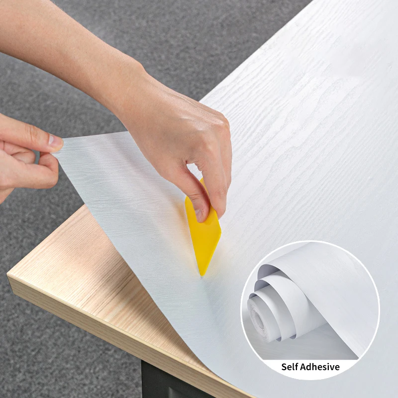 Papier Peint Auto-Adhésif en Vinyle PVC Imperméable, Autocollant Mural pour Porte, Armoire de Cuisine, Meubles, Rénovation, Bois Mars, 5m, 10m