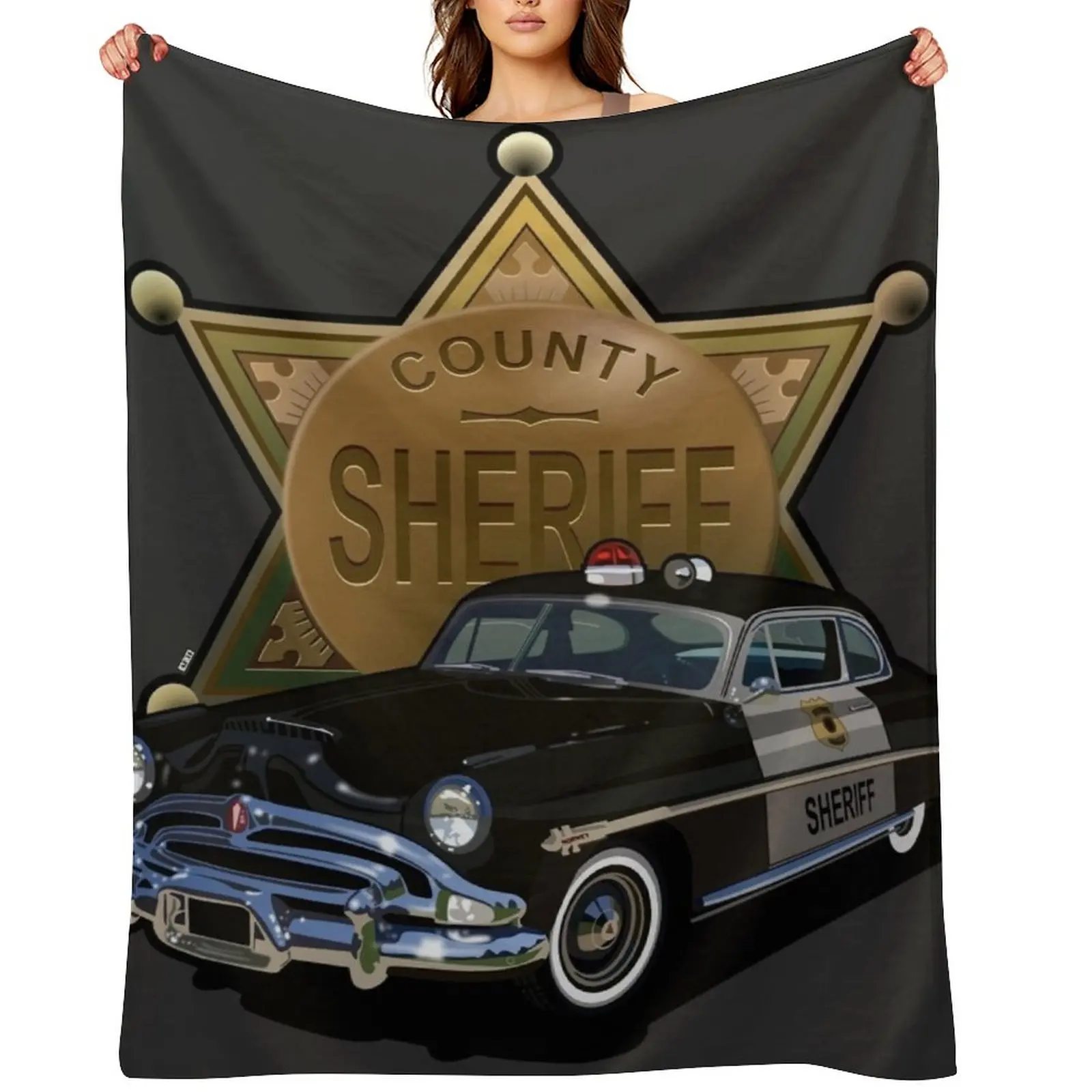 

Sheriff's classic car Throw Blanket Tourist Luxury St Luxury Designer Sleeping Bag Blankets