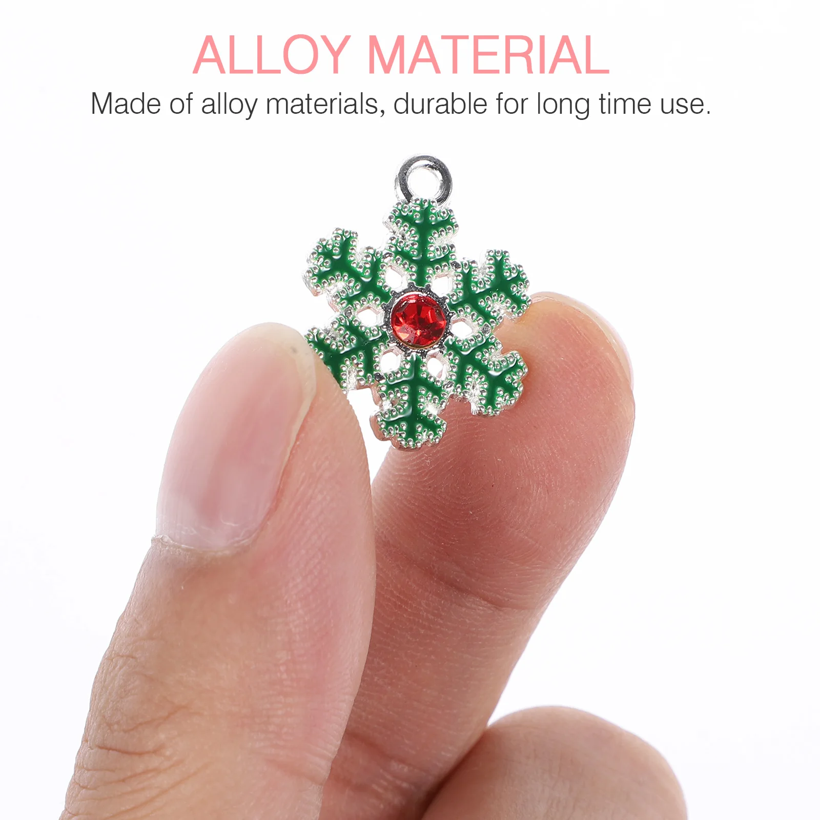 

Snowflake Charms for Jewelry Making Christmas Oil Drop Pendant Bracelet Alloy Supplies Pendants Ornaments Crafts