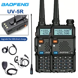 2 Stuks Baofeng UV-5R Usb Lange Afstand Ham Amateur Met Fm Radio Lange Afstand Draagbare Tweeweg Radio Baofeng Cb Radio Walkie T