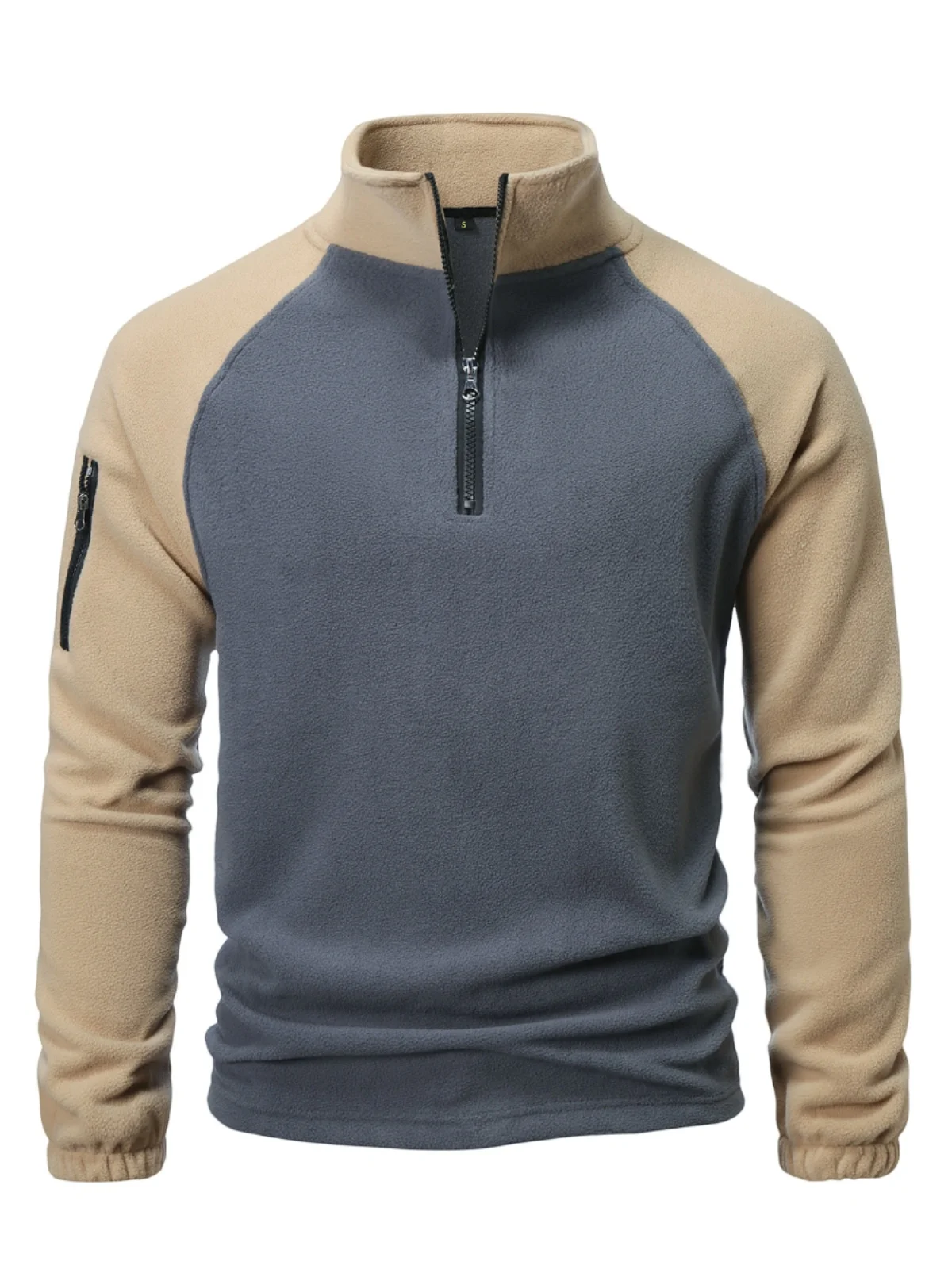 

Тактическая флисовая толстовка-пуловер с воротником-стойкой, комбинированная по цвету, свободного кроя, для молодежи, на каждый день, с длинными рукавами, осенняя