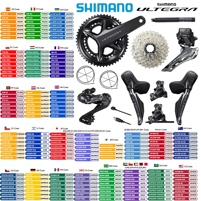 �y�Z�[�����zShimano-Lotegra di2 r8170 groupset,r8100�N�����N�Z�b�g�t��2x12s,50-34t, 170mm,r8150 fd rd,�I���W�i�����[�h�o�C�N