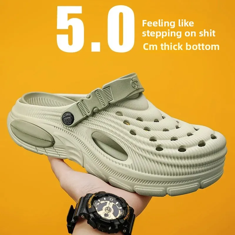 

2026 Men Hole Clogs Slippers Men Garden Shoes For Men Arch Support Slides Summer Fashion Beach Slippers Non-slip EVA Slippers