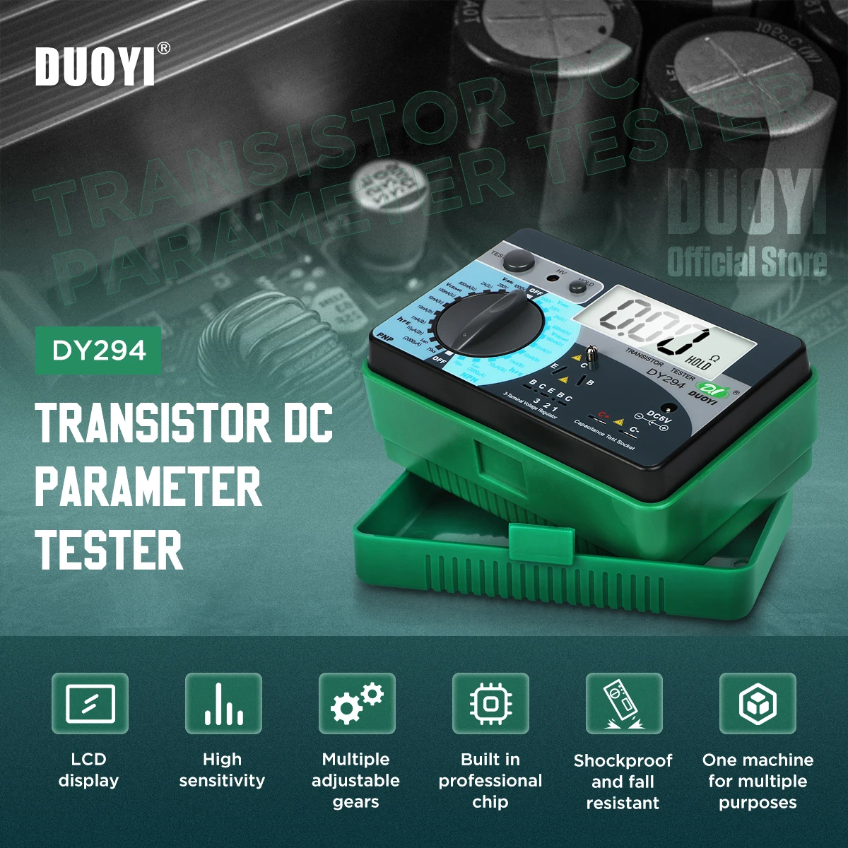 DUOYI DY294 Multifunction Digital Transistor DC Analyzer Tester Semiconductor Reverse Capacitance Voltage SCR FET Parameter Test