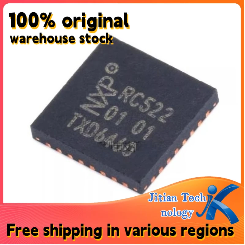 100% original inventory 10PCS MFRC52202HN1 logo RC522 QFN-32 Wireless transceiver chip Channel direct sales