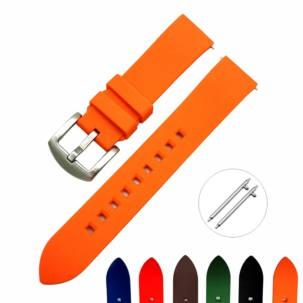 

20mm 22mm 24mm New Premium Silicone Watch Strap Waterproof Sports Quick Release Rubber Watch Band Watch Replacement Watchbands