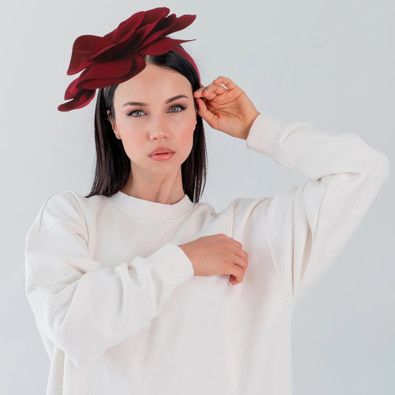 

Floral Fascinator Headpiece Large Flower Hairband for Women Bridal Wedding Cocktail Event Stylish Comfortable Secure Fit Party