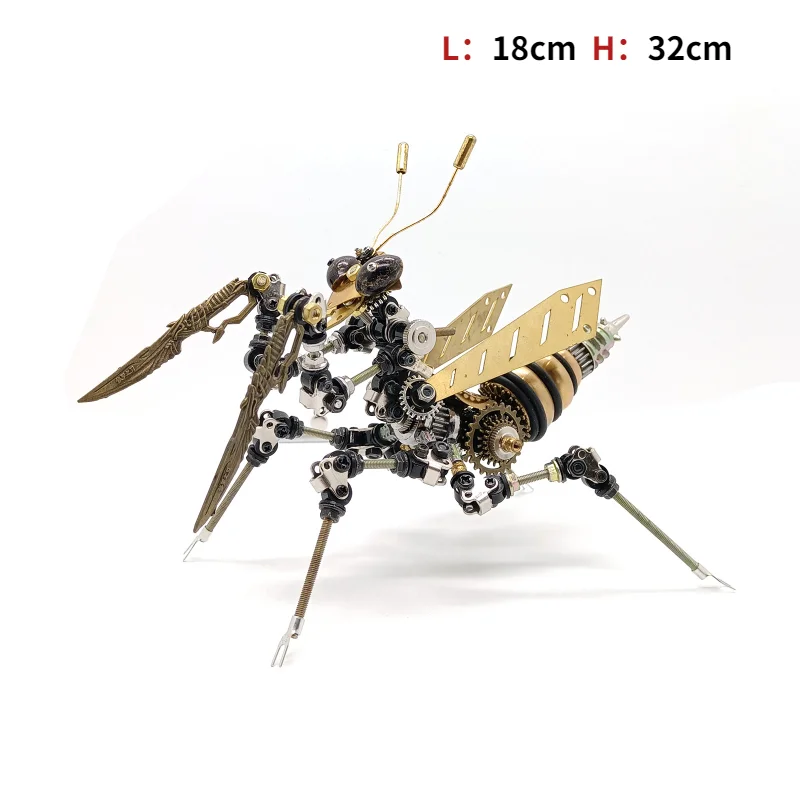 3D DIY Insect Mechanical Mantis Metal Puzzle Model Assembly Kit Animal Puzzle Toy Gift Model Kit Ornament Children Adult