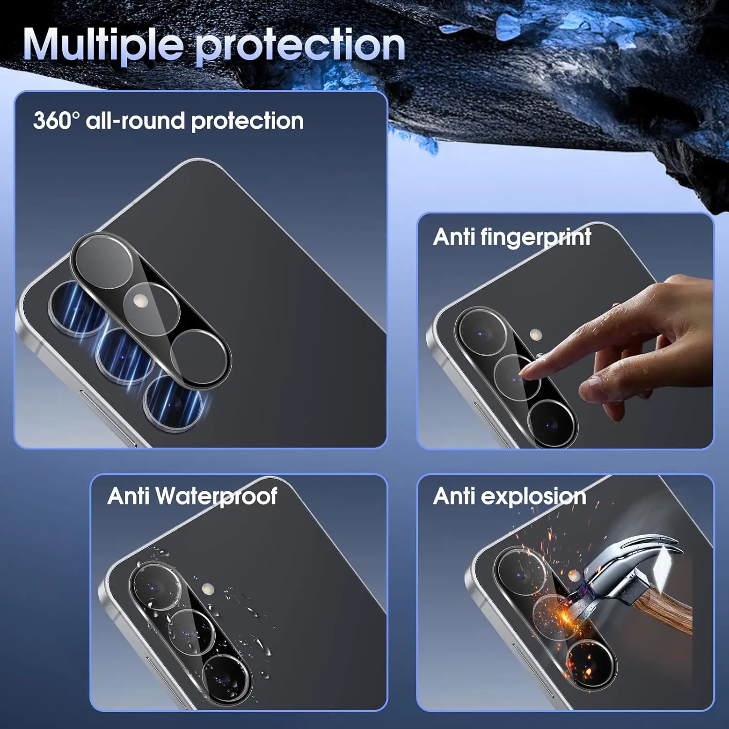 2/4Pcs Pelindung Kamera 9H Untuk Samsung Galaxy S25 FE/S24 FE/S23 FE 5G Film Pelindung Lensa HD