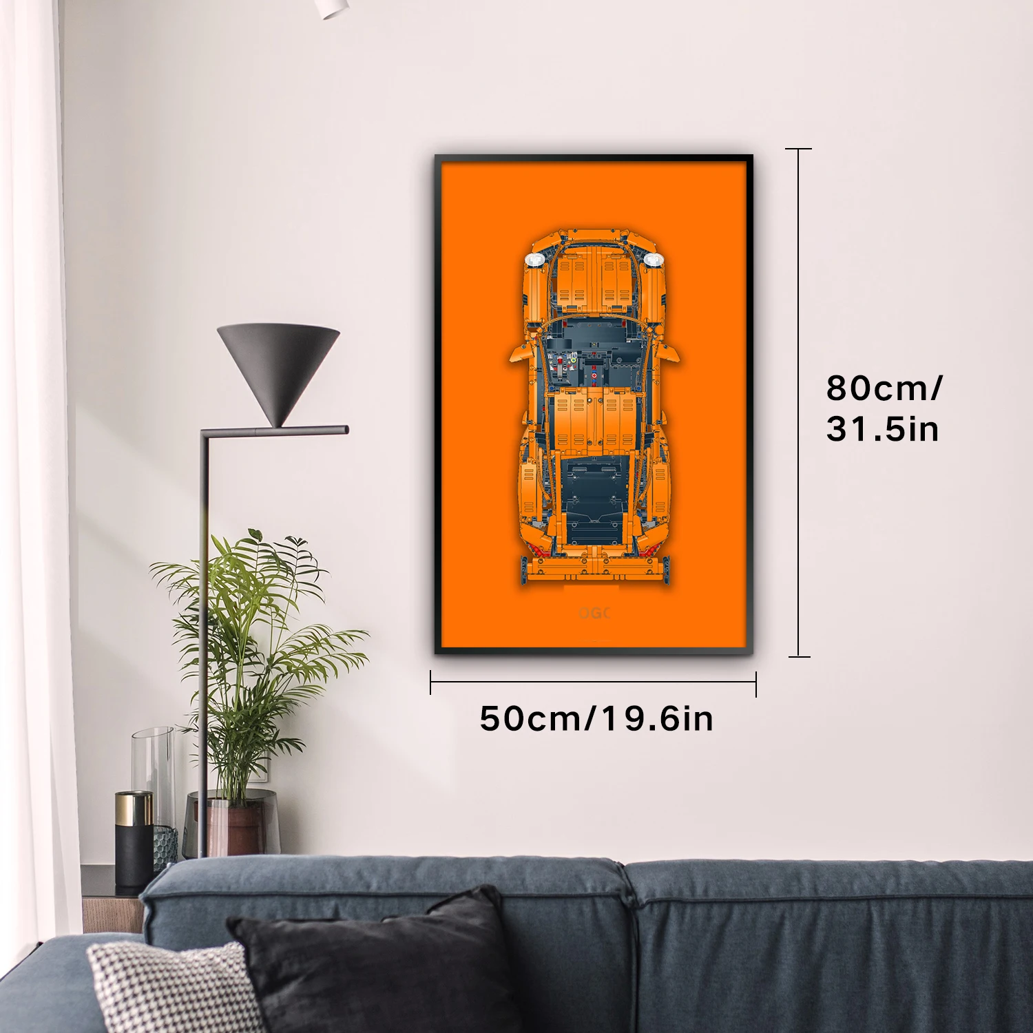 จอแสดงผล Wallboard สําหรับ LEGO Technic Porsche 911GT3 RS 42056, ของสะสมสําหรับผู้ใหญ่สําหรับ Lego Car Wall Mount Building Blocks