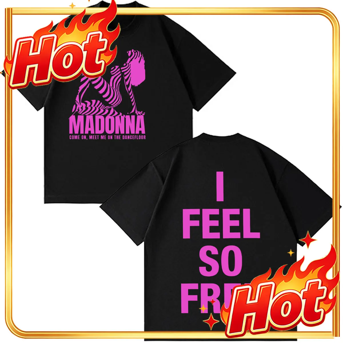 Custom Madonna CONFESSIONS II Album Tour 2026 Print T-shirt Men Women Fashion T-shirt Summer Loose Casual Oversized T-shirts Fan