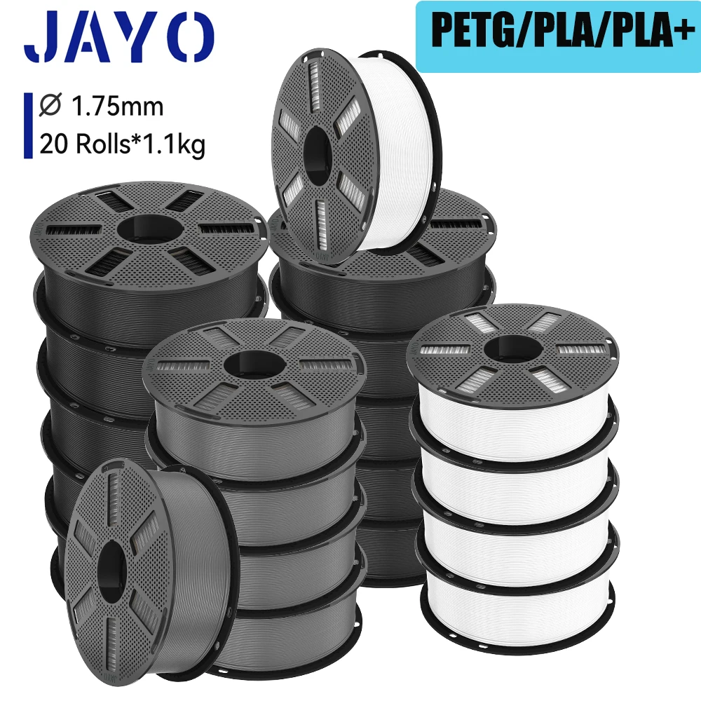 JAYO pla plus petg PLA 3D Printer Filament 20Rolls PETG/PLA+ filament 175mm no bubbles smooth optional For Bambu FDM 3D Printer