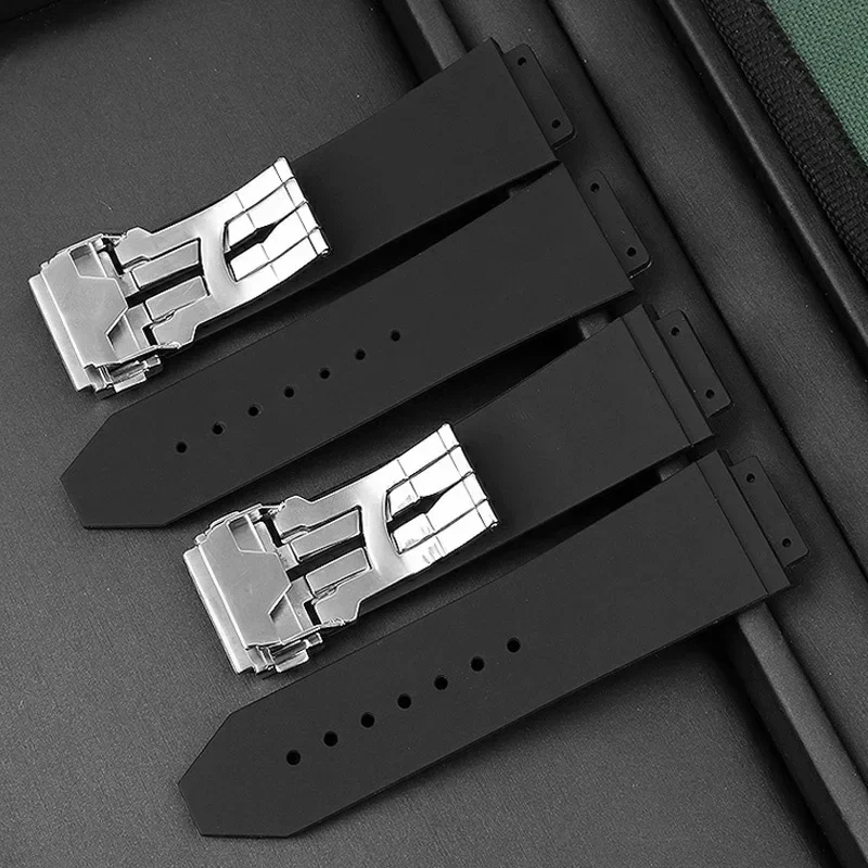 Watch Bands for HUBLOT BIG BANG Silicone 25*19mm Waterproof Men's Watch Strap Chain Watch Accessories Rubber Bracelet Wristband