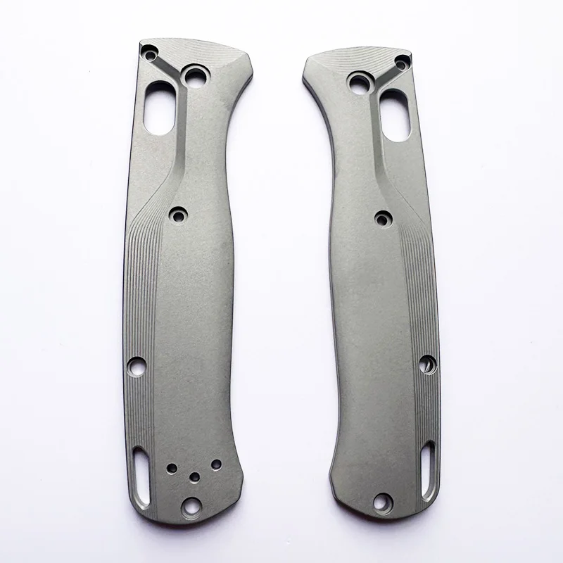 1Pair Titanium Alloy Handle Patch for BM 535 Knife Lattice Texture Titanium Alloy Bugout 535 Patch Modification Accessories