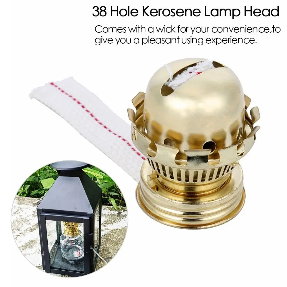 Metal Metal Regulator Retro Kerosene Lamp Cap 38 Hole Kerosene Lamp Head Oil Lamp-Wick Holder Glass Oil Lamp Core Accessories