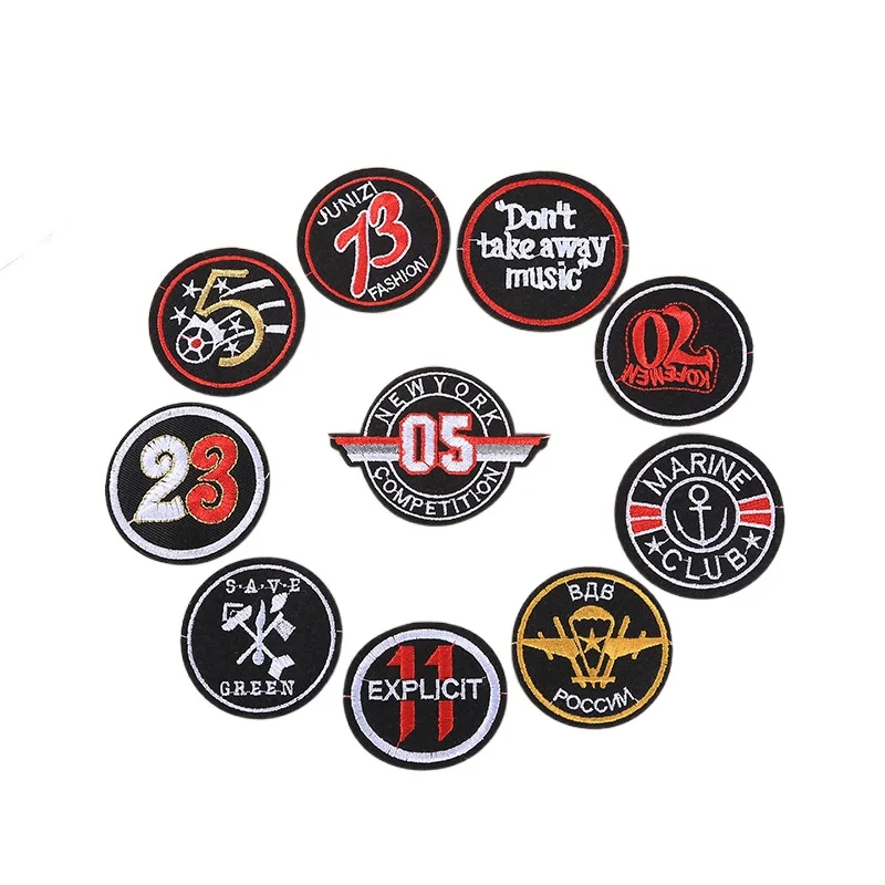 

50pcs/Lot Vintage Anime Fun Embroidery Patch Letter Bee Marine Route Shirt Bag Clothing Decoration Accessory Craft Diy Applique