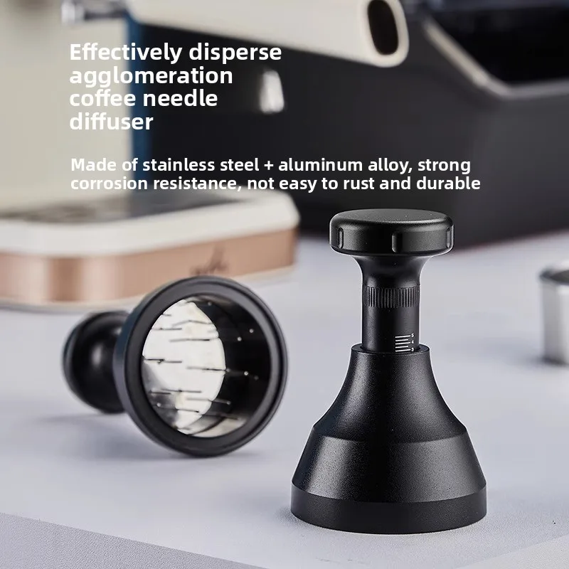 

Adjustable Coffee Needle Distribution Tool with Spring Rebound Espresso Loose Powder Breaker