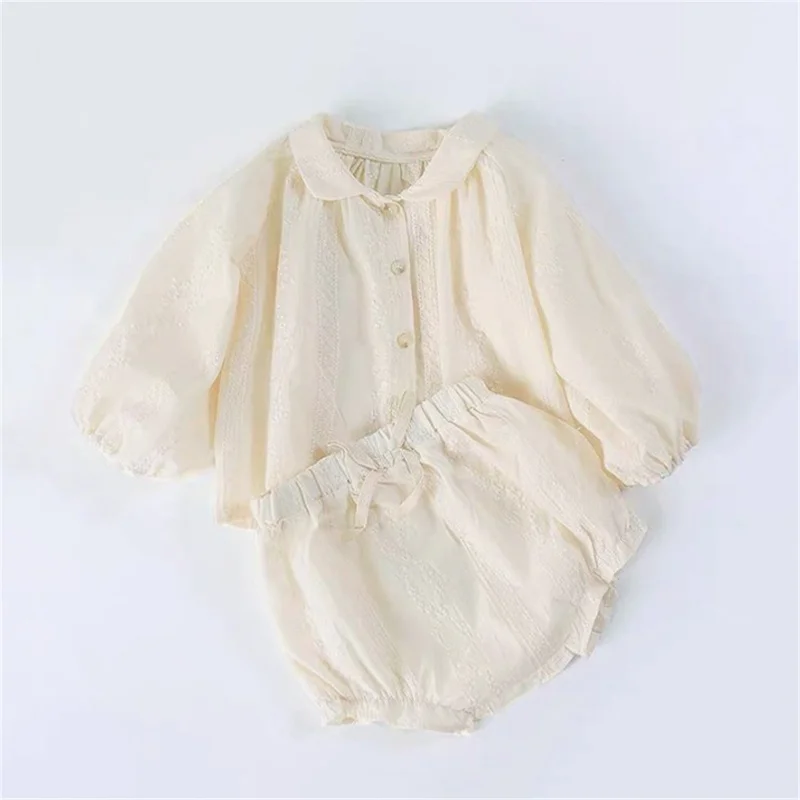 Spring Summer Children Dresses Infant Dress Baby Girl Casual Style Long Sleeve Embroidery Cotton Skirt 0-6Y