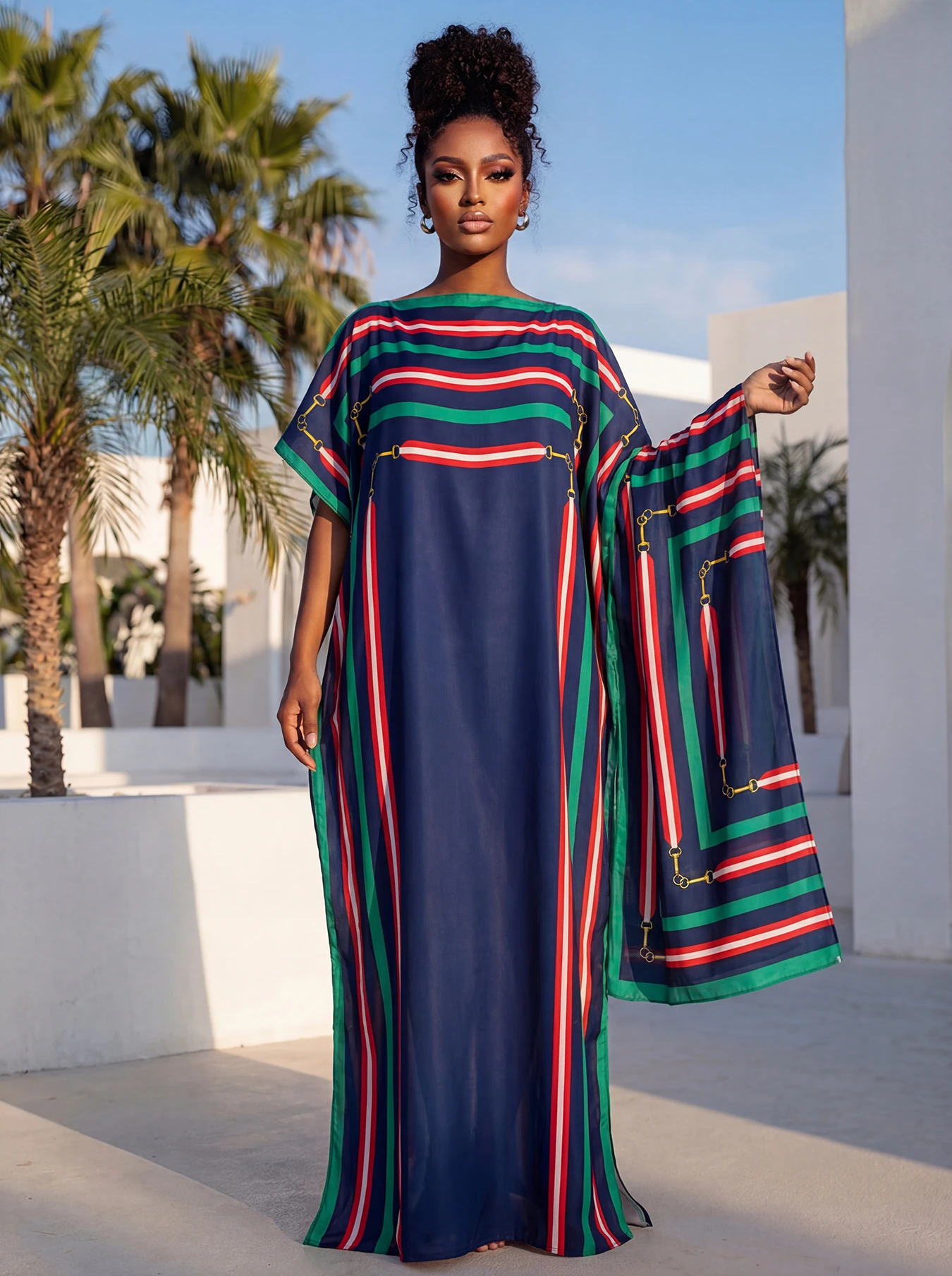 

Summer New Fashion African Dresses For Women Elegant Printed Silk Muslim Lady Long Hijab Kaftan Dress Oversize Kuwait Abaya