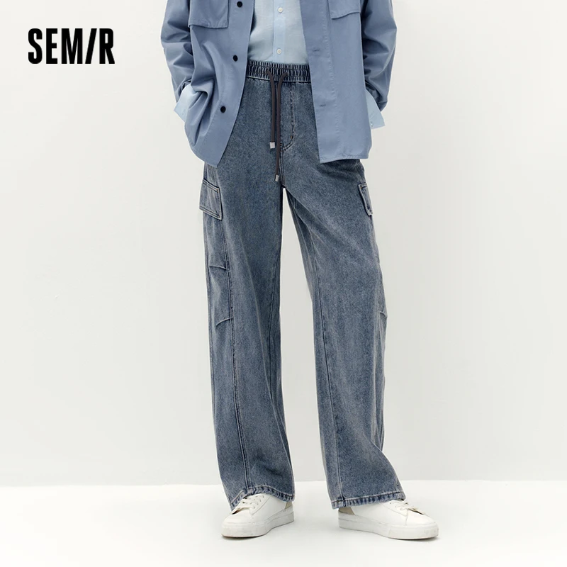 

Semir Baggy Jeans Men Curved Denim Cargo Loose Arc Fit 2025 Autumn Man Clothing Curved Cargo Design Soft Denim Loose Fit