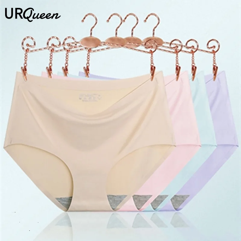 WarmSteps M-4XL Large Size Women's Underwear Seamless Panties Ice Silk Breathable Underpanties Intimate Lingerie Femme Underwear
