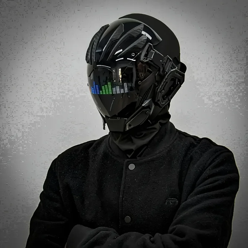 

Black Cyberpunk Mask Cosplay Prop Ideal Gift for Halloween Bar Club Party Stage Performance Photo Shoot Collectible