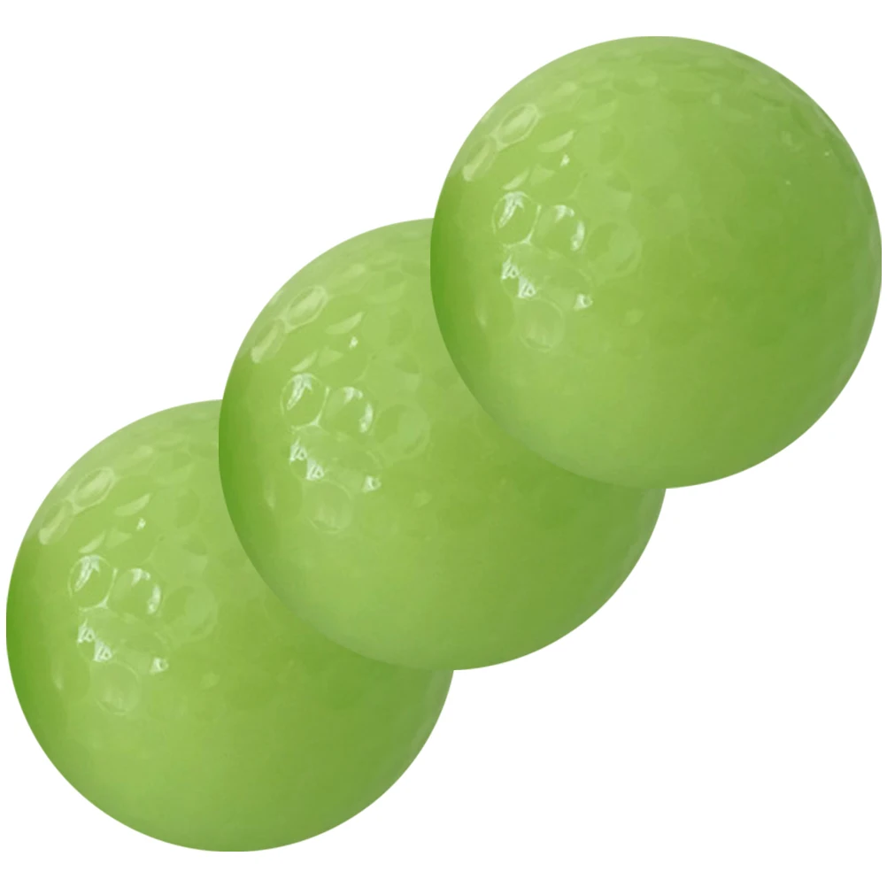 

3pcs Night Golf Balls Luminous Fluorescent Rubber Training Aids Decorative Glowing Plaything Practice Golfing Toys