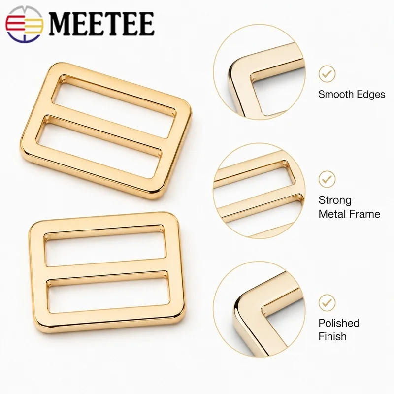 10/30/50Pcs 38mm Metal Tri Glide Slider Buckles Bag Strap Adjuster Webbing Ring Belt Hardware DIY Handbag Purse Craft Accessory