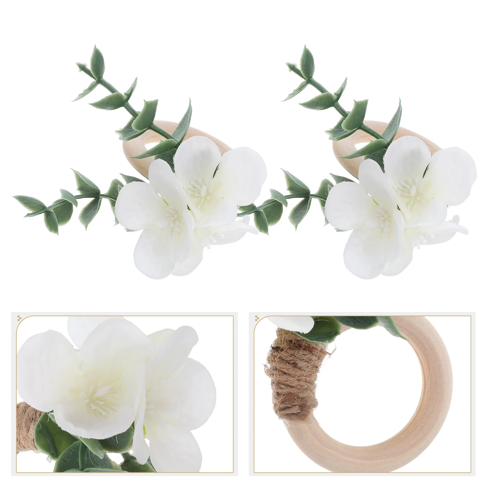 

12 Pcs Eucalyptus Napkin Ring Leaf Napkins Rings Farmhouse Rustic Green Leaves Wedding Plastic Banquet Faux Flower Serviette