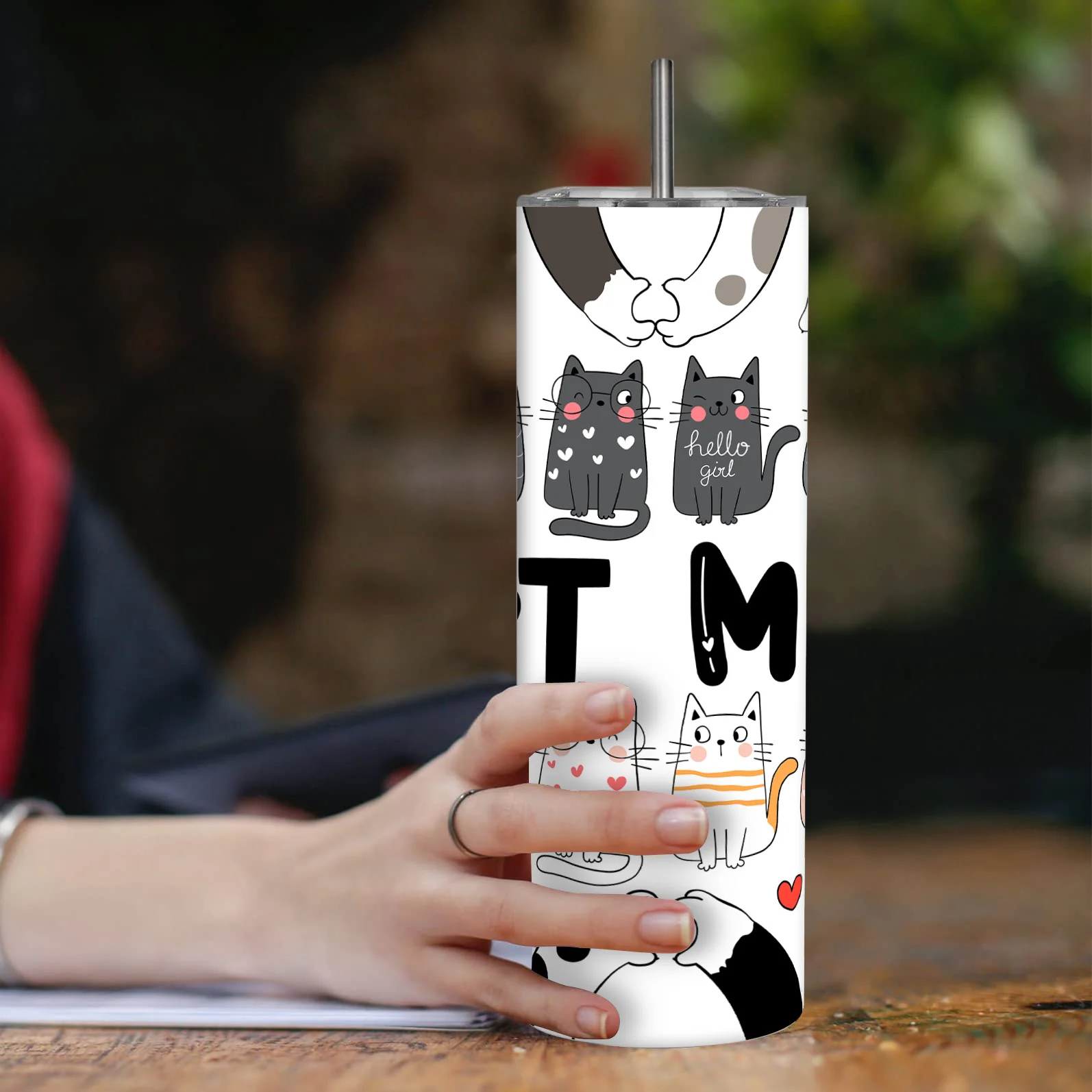 1pc/20oz/590ml/Funny Cat Tumbler,Cat Mom Tumbler,Insulated Stainless Steel Tumbler,Cat Merch Animal Lovers, Cat Gifts for Women, Funny Birthday Christmas Gift for Women,Gifts for Cat Lovers