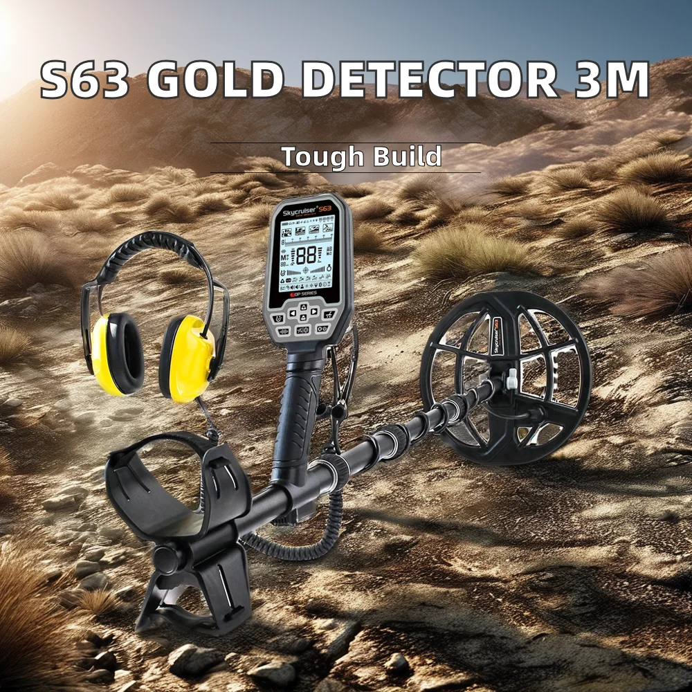 S63 Portable IP68 Waterproof Gold Detector 3M Depth Multi-Frequency Metal Treasure Finder Automatic ROHS Certified Made Plastic