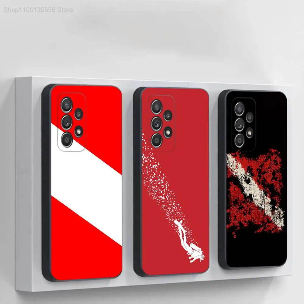 

Scuba Diving Dive Flag Phone Case For Samsung S 25,24,23,22,30,21,10,9,Ultra,Plus,Lite,FE,4,5G Black Soft Case