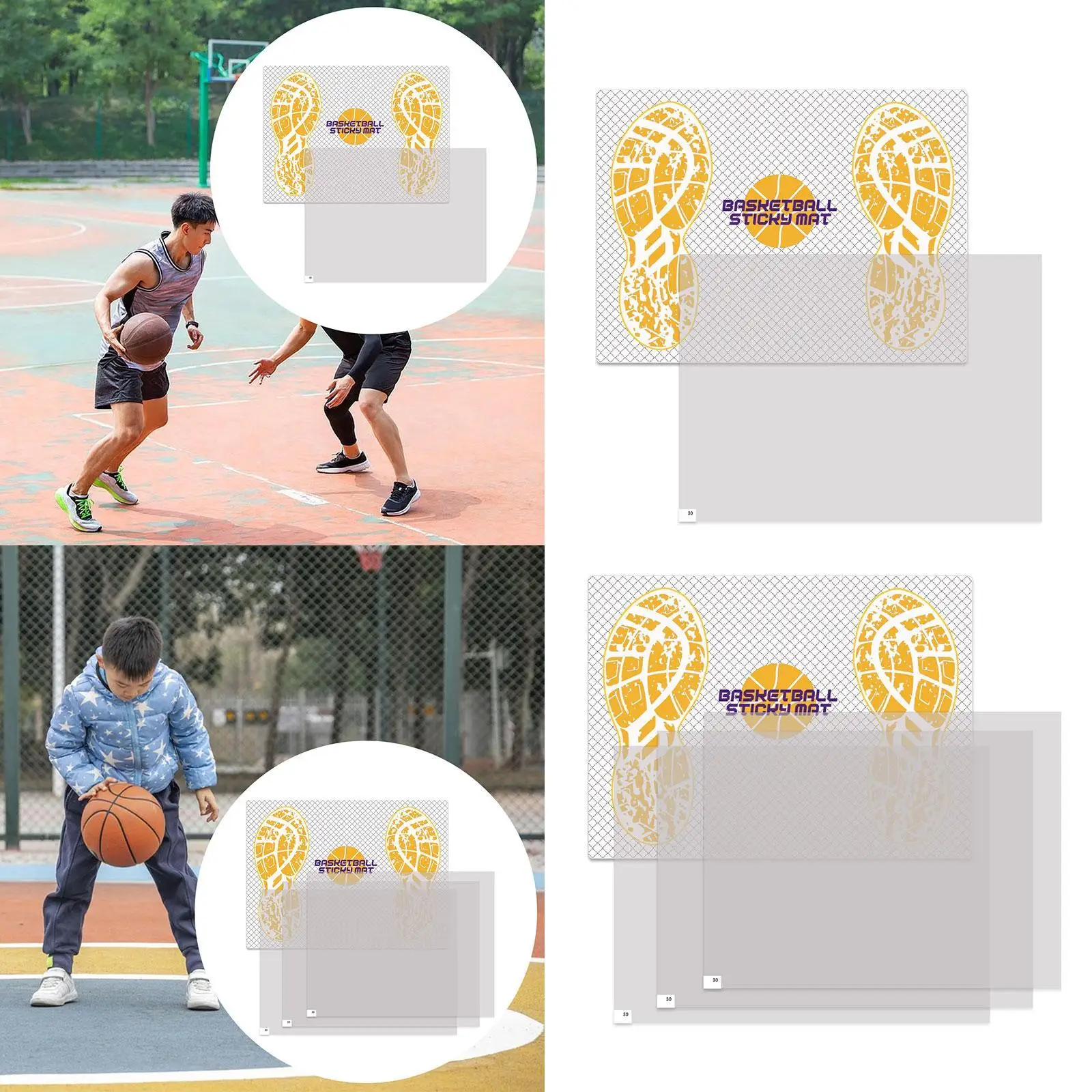 

Basketball Sticky Adhesive Mat with Board Replaceable Sheets Shoe Sticky Mat
