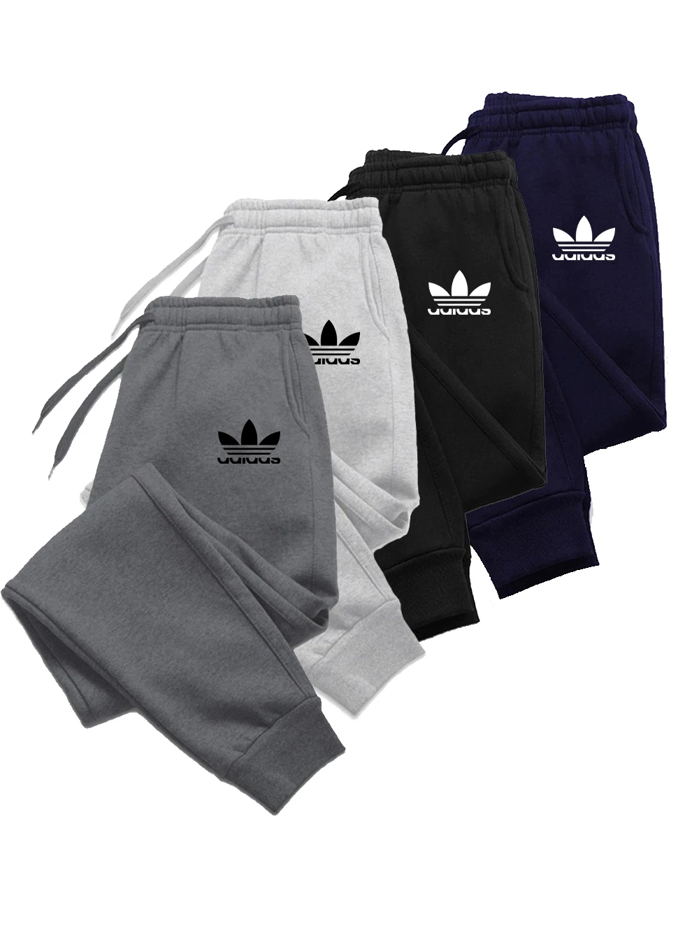 

Повседневные спортивные брюки с принтом для мужчин и женщин, длинные брюки на шнурке для весны и осени, однотонные спортивные брюки для фитнеса.