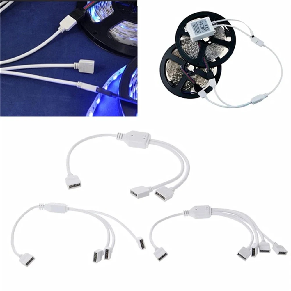 LED Strip Adapter LED Strip Connector Female Connector RGB Connector 4Pin RGB Splitter RGB Extension Cable 4 Pin Splitter Cable