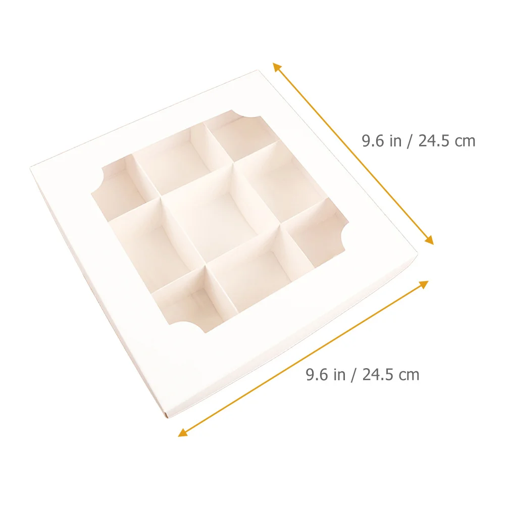 5 قطعة صناديق الكعك ورقة صناديق المخابز 9 تجويف نافذة تصميم حفلة كاندي صندوق الزفاف الحلوى التعبئة والتغليف كعكة صندوق كاندي