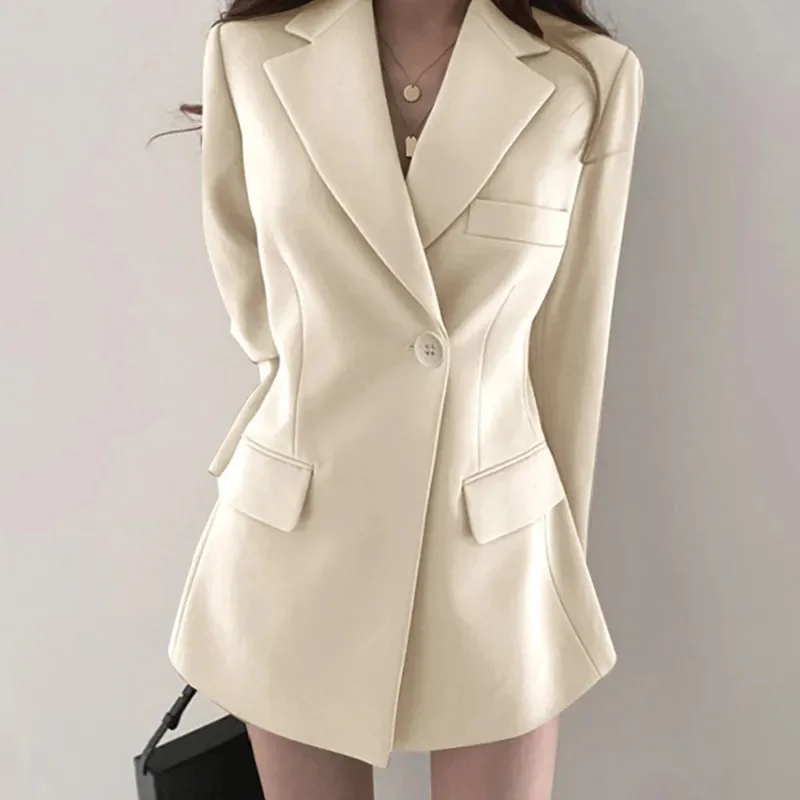 Women's Jacket Lining 2025 Spring and Autumn New Retro Hong Kong Style Chic Slim Fit Student Casual Suit Top Fashion Pink Blazer