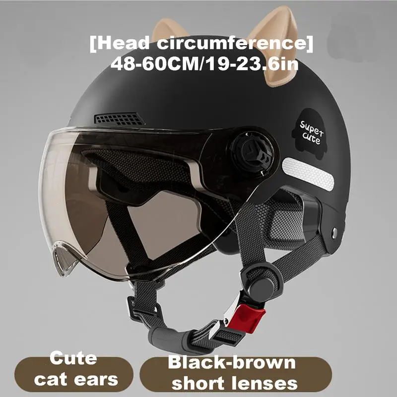 Bicycle Safety Helmet Lightweight Men\'s and Women\'s Adult Electric Bicycle Motorcycle Half Helmet with Goggles for Women Men