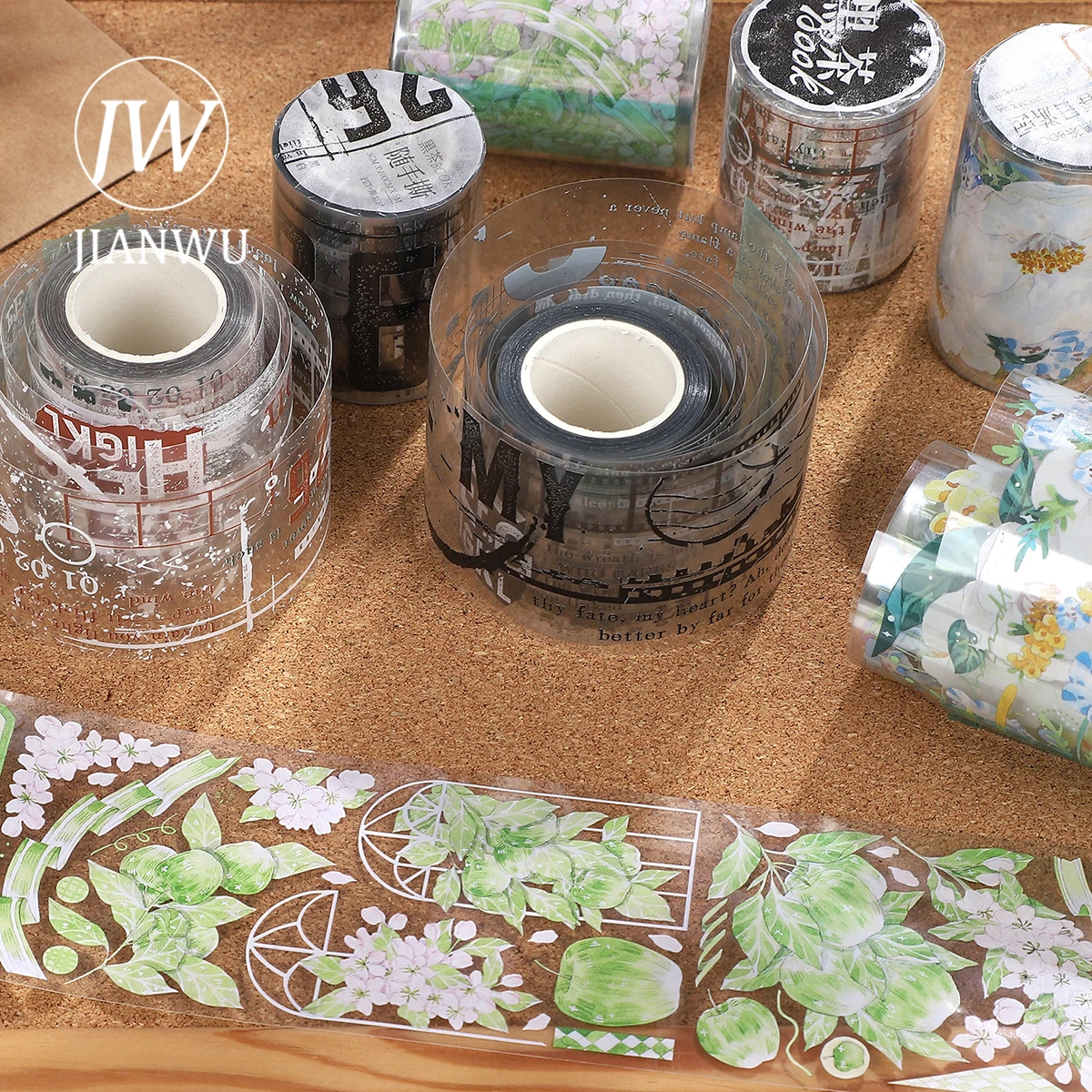 Imagem -06 - Jianwu Jardim Flor Material Colagem Paisagismo Pet Tape Creative Faça Você Mesmo Journal Papelaria Várias Especificações Primavera