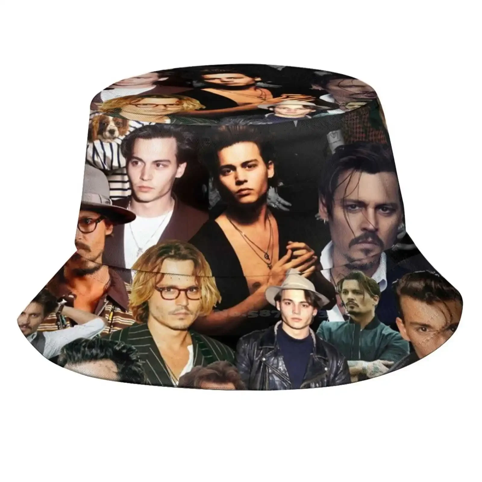 Depp Sexy Collage Pattern Design Printed Travel Bucket Hats Depp Sexy Collage Cry Pirates Of The Sweeney