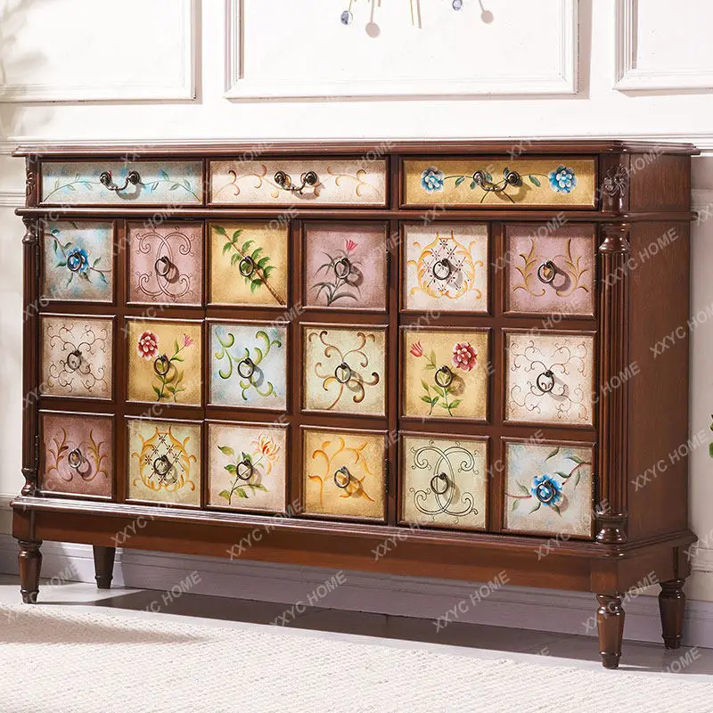 Drawer household medieval style foyer living room balcony locker entry porch partition cabinet