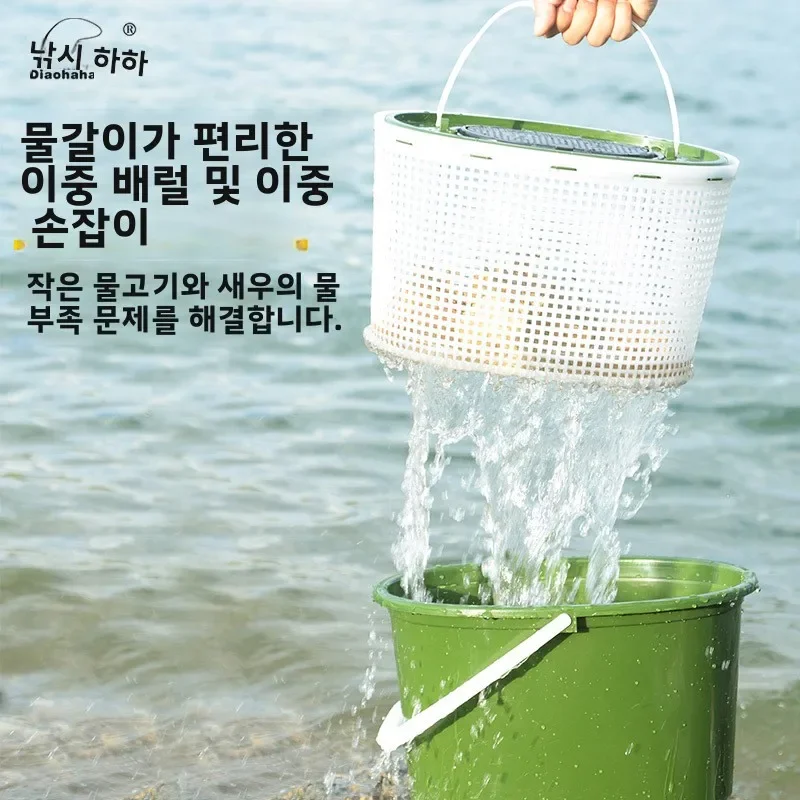 

Multifunction Bag Tackle Box Large Capacity Fishing Bucket Collapsible Thickening Folding Living Fish Oxygen Pump Portable Eva